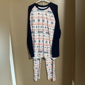 NFL Broncos Kids Pajama Set - Navy and White